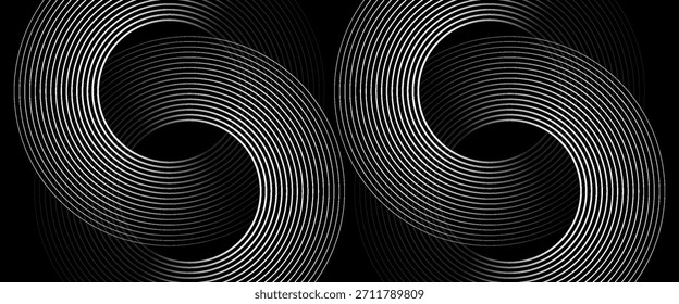 Fondo de onda de radio de patrón de líneas circulares sin fisuras, fondo de ilustración de onda de radio.