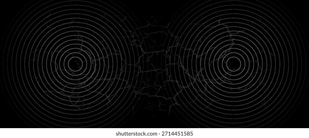 Fondo de onda de radio de patrón de líneas circulares sin fisuras, fondo de ilustración de onda de radio.