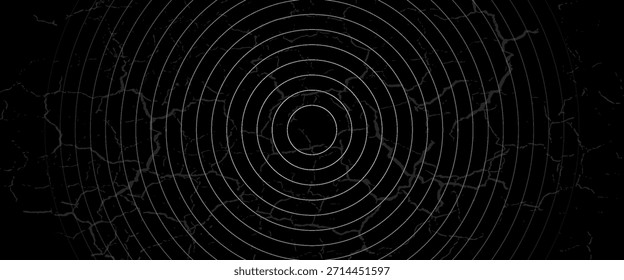 Fondo de onda de radio de patrón de líneas circulares sin fisuras, fondo de ilustración de onda de radio.