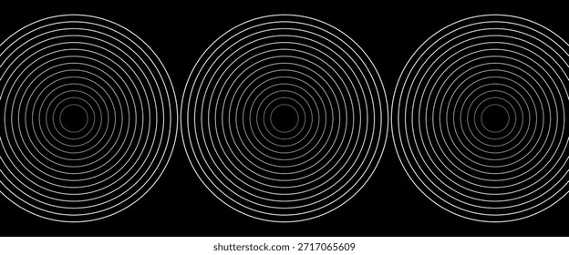 Fondo de onda de radio de patrón de líneas circulares sin fisuras, fondo de ilustración de onda de radio.
