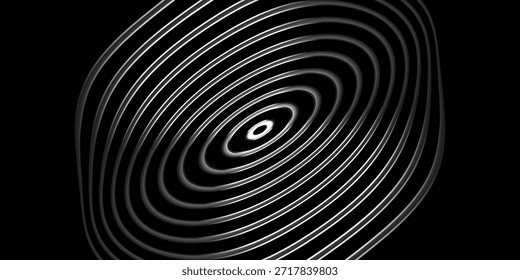 Fondo de onda de radio de patrón de líneas circulares sin fisuras, fondo de ilustración de onda de radio.

