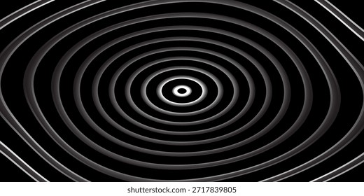 Fondo de onda de radio de patrón de líneas circulares sin fisuras, fondo de ilustración de onda de radio.

