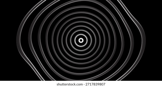 Fondo de onda de radio de patrón de líneas circulares sin fisuras, fondo de ilustración de onda de radio.

