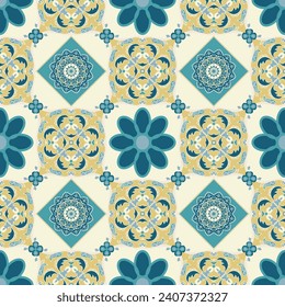 Seamless circular mandala pattern of ethnic tribal people, wallpaper, wrapping paper, fabric.