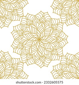 Seamless circular ornament in ethnic style. Decorative pattern in mandala style for creative ideas of textile decoration, packaging of simple backgrounds and creative design
