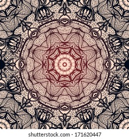 Seamless circular ornament,lace ribbon pattern. The lace for decoration.Theme,holidays.Template frame design for card.Lace Doily.Used for packaging, invitations