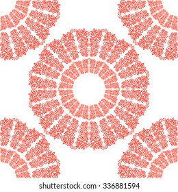 Seamless circular pattern bush of red roses. To design the background tissue, wallpaper, textiles, packaging, and others.
