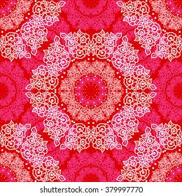 Seamless circular pattern bush of white roses, pink and white graphics. For the design and decoration background, wallpaper, packaging, fabrics, textiles.