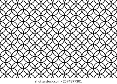 A seamless circular pattern featuring overlapping circles arranged in a geometric, repetitive design, ideal for backgrounds, wallpapers, or decorative purposes.