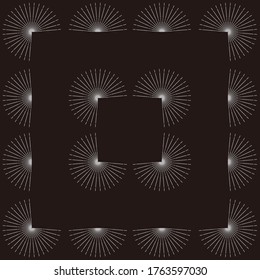 Seamless circular pattern with grey  lines and light blue background.