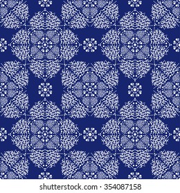 Seamless circular pattern. Ornamental texture. Black and white graphics, painted by hand. For the design and decoration background, wallpaper, packaging, fabrics, textiles.