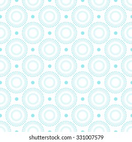 Seamless circular pattern. The rhythmic structure of circles and dots of different sizes, snowy schedule. Pattern for design background, packaging, wallpaper, fabrics, textiles and other.