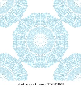 Seamless circular pattern. Winter Christmas snowflakes for your design. It can be used in the design of packaging, tissue wrappers, textiles, wallpaper.
