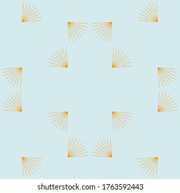 Seamless circular pattern with yellow lines and light green background.