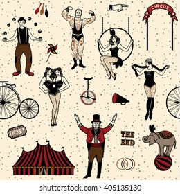 Seamless circus pattern