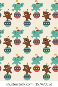 seamless circus pattern design. vector illustration
