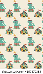 seamless circus pattern design. vector illustration