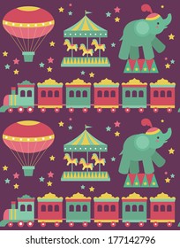 seamless circus pattern design. vector illustration