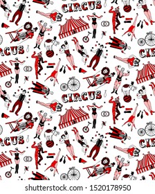 Seamless Circus Pattern. Vector Illustration.
