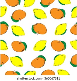 seamless citrus fruits pattern