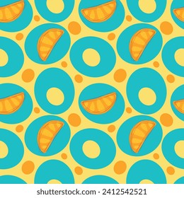 Seamless citrus pattern. Bright, abstract pattern for wrapping paper, clothing, menu design or lemonade label.