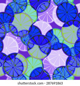 Seamless citrus pattern. Fruit vector background. Summer bright background with lemon and orange.