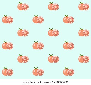 Seamless Citrus pattern with grapefruit