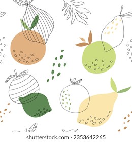 Seamless citrus pattern. Vector illustration.