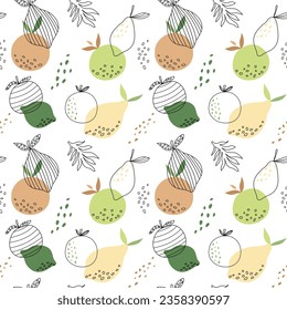 Seamless citrus pattern. Vector illustration.