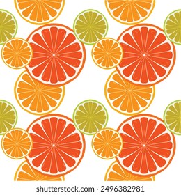 seamless citrus pattern vector illustration