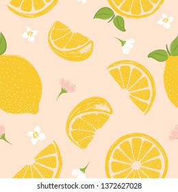 Seamless citrus vector pattern design