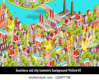 Seamless city background (isometric)