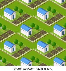 Impresionante construcción de ciudad sin igual Repetiendo Patrón de mosaico Isometric Ilustración