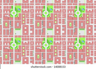 Seamless city map - vector.