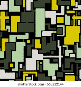 The seamless city pattern with abstract streets scheme. Hand drawn overlapping background for your design.Textile, blog decoration, banner, poster, wrapping paper.
