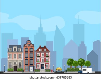 Seamless City View Background