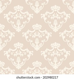 Seamless classic beige design wallpaper. Vector background
