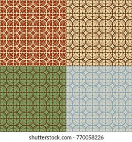 Seamless classic bicolor tiled patterns. Swatches included in vector file.