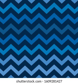 Seamless Classic Blue Zig Zag Lines Deep Blue Background Vector Pattern