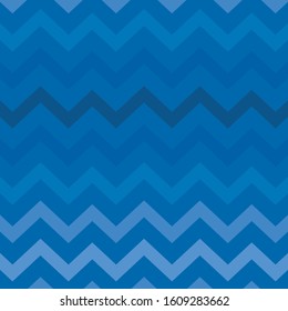 Seamless Classic Blue Zig Zag Lines Blue Background Vector Pattern
