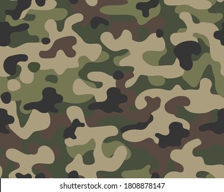 Seamless classic camouflage repeat pattern  