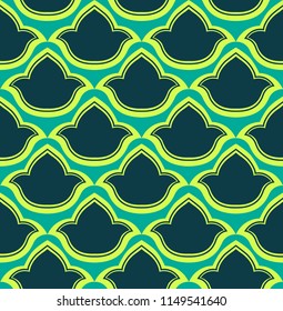 seamless classic checkerboard pattern on green background navy clover  