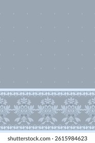  Seamless classic damask pattern in Gray tones - vector illustration for luxury textile design.