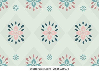 Seamless classic damask pattern in pastel tone - vector illustration for luxury textile design.	