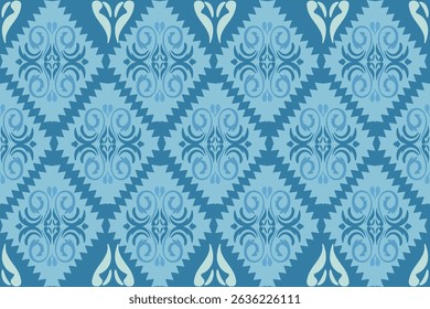 Seamless classic damask pattern in pastel tone - vector illustration for luxury textile design.	