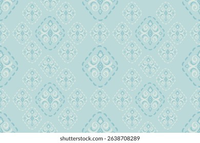 Seamless classic damask pattern in pastel tones - vector illustration for luxury textile design.