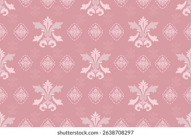 Seamless classic damask pattern in pastel tones - vector illustration for luxury textile design.