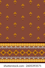 Seamless classic damask pattern in yellow tones - vector illustration for luxury textile design.
