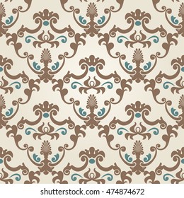 Seamless classic design wallpaper. Vector pattern EPS8