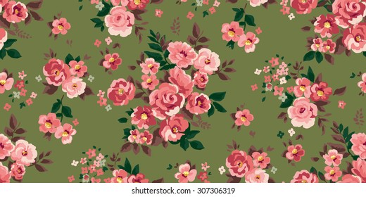 Seamless Classic Floral Pattern in vector